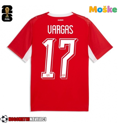 Moške Nogometnih dresov Švica Ruben Vargas #17 Domači SP 2026 Kratki rokavi Moške Nogometnih dresov Švica Ruben Vargas #17 Domači SP 2026 Kratki rokavi